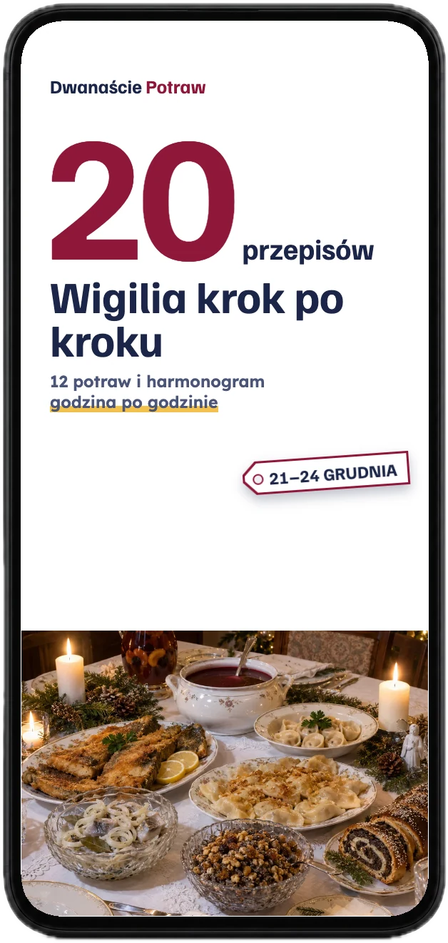 Okładka książki z 20 przepisami na ekranie telefonu